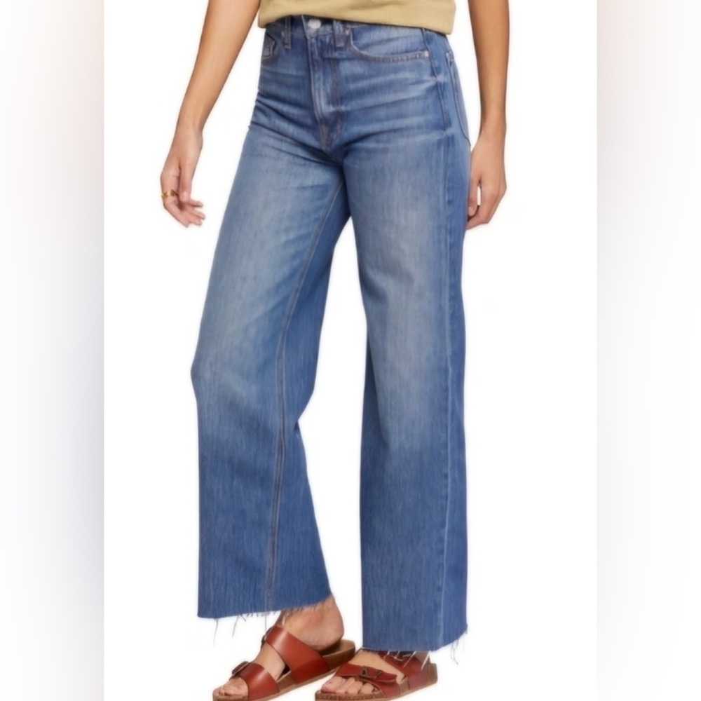 Current/Elliot Raw Hem Wide Leg Jeans